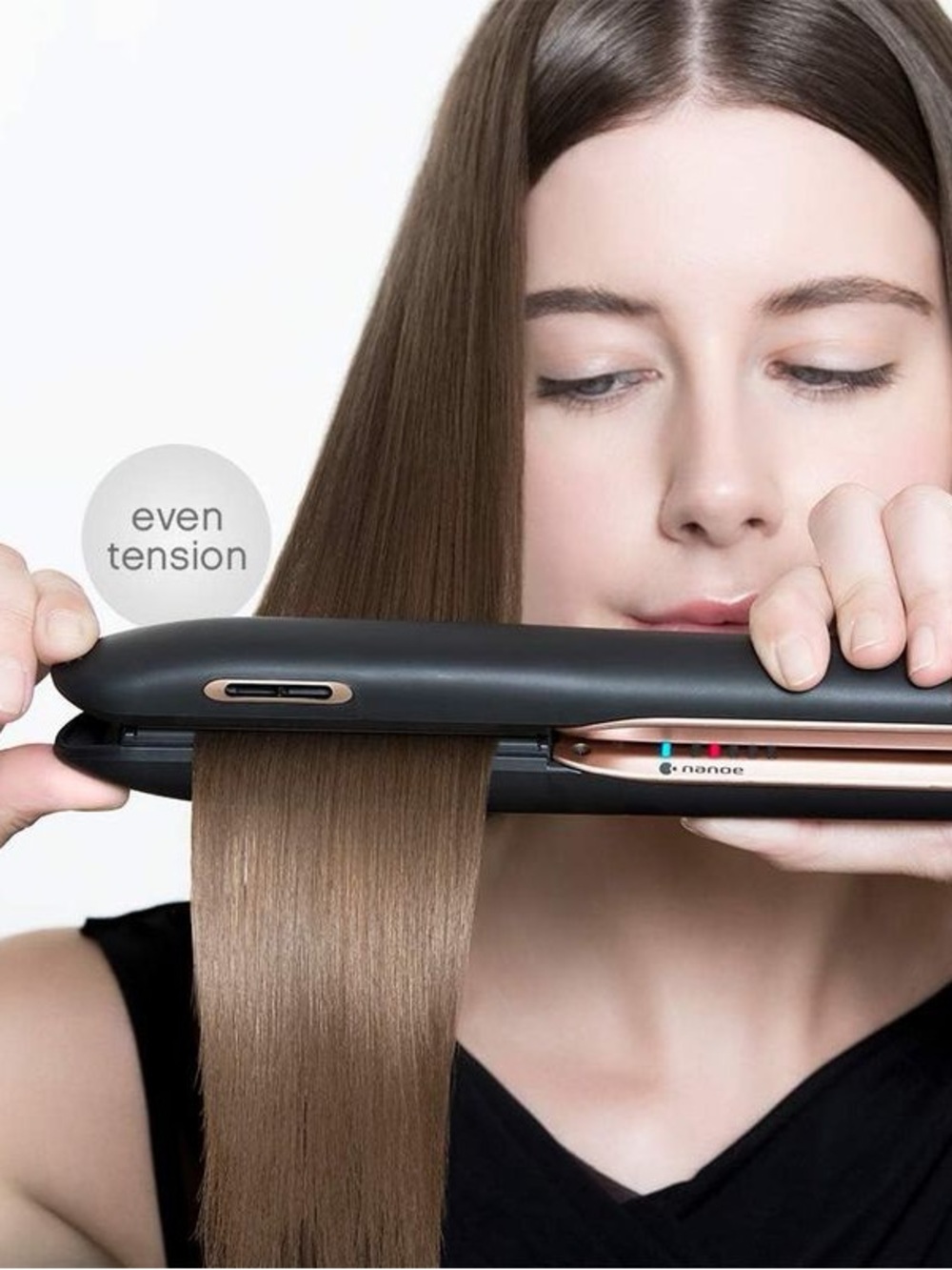 Panasonic nanoe Flat Iron for Healthy, Shiny Hair, Hair Styling straightener